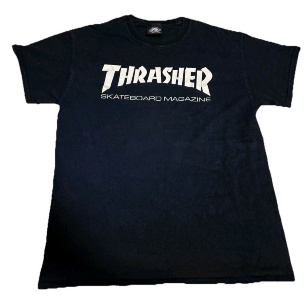 Thrasher‎ Skateboard Magazine Logo T-Shirt Black Men's Medium Skate Streetwear